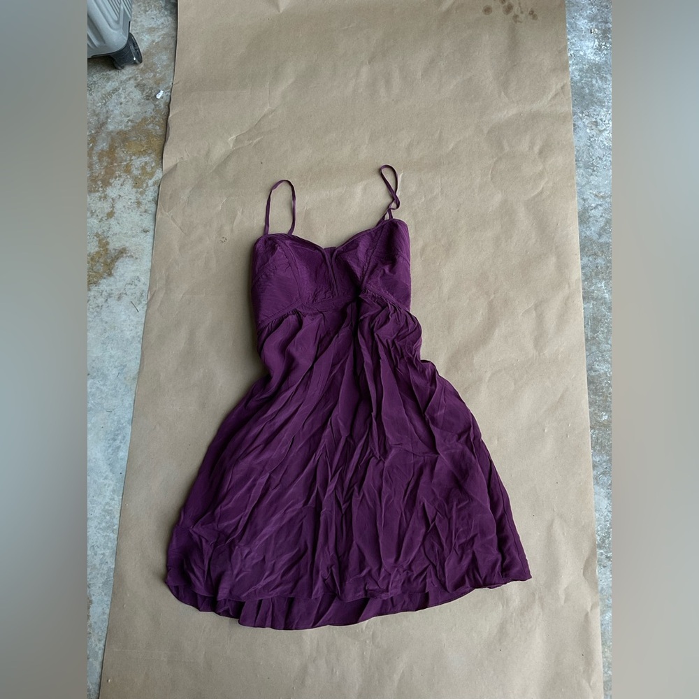 Matty M 100% Silk Purple Mini Dress